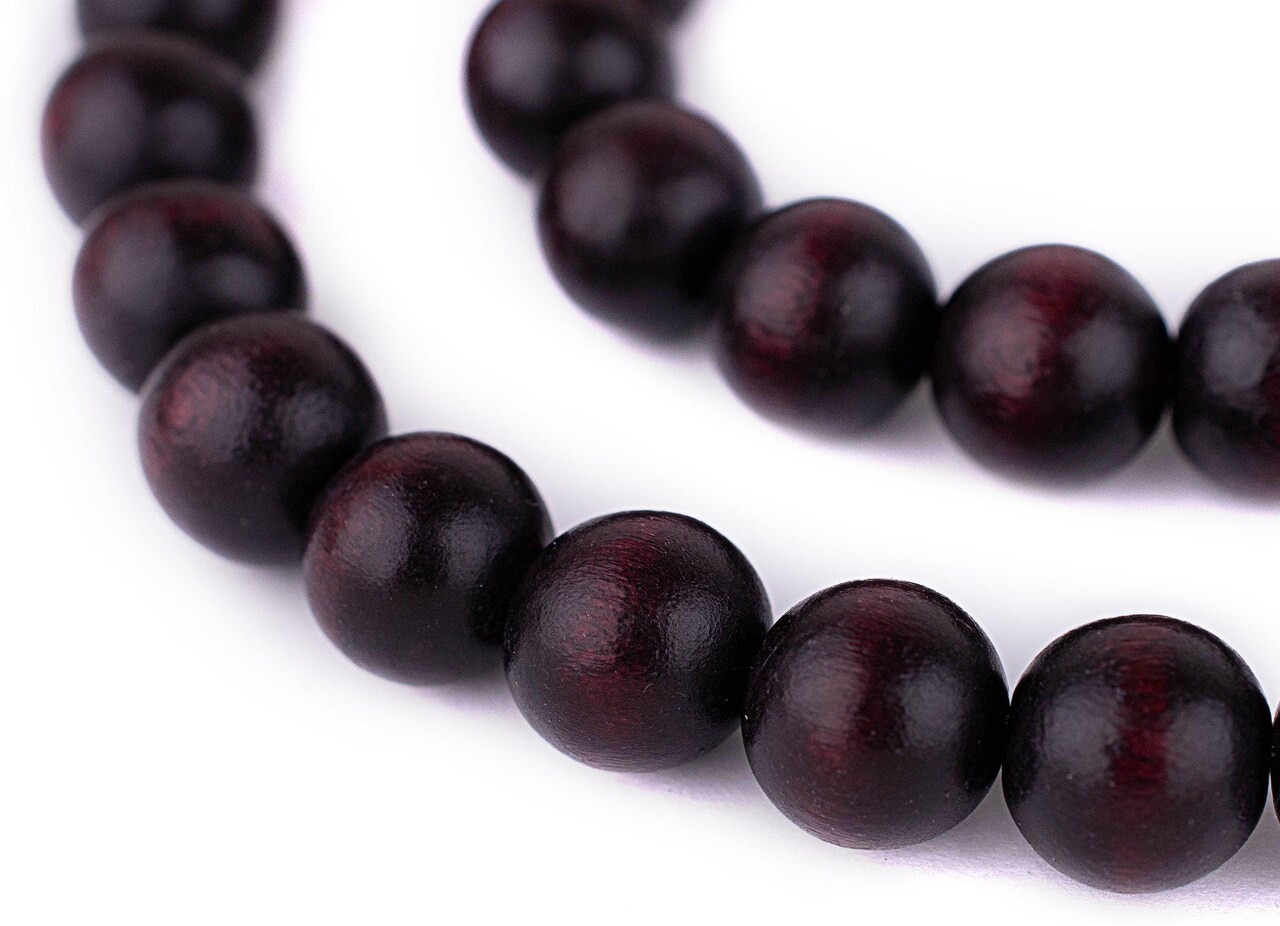 The Bead Chest Natural 14mm Wooden Beads in Brown - Dark for Jewelry Making – Round Loose Wood Spacer Beads I Approximately 30 Beads